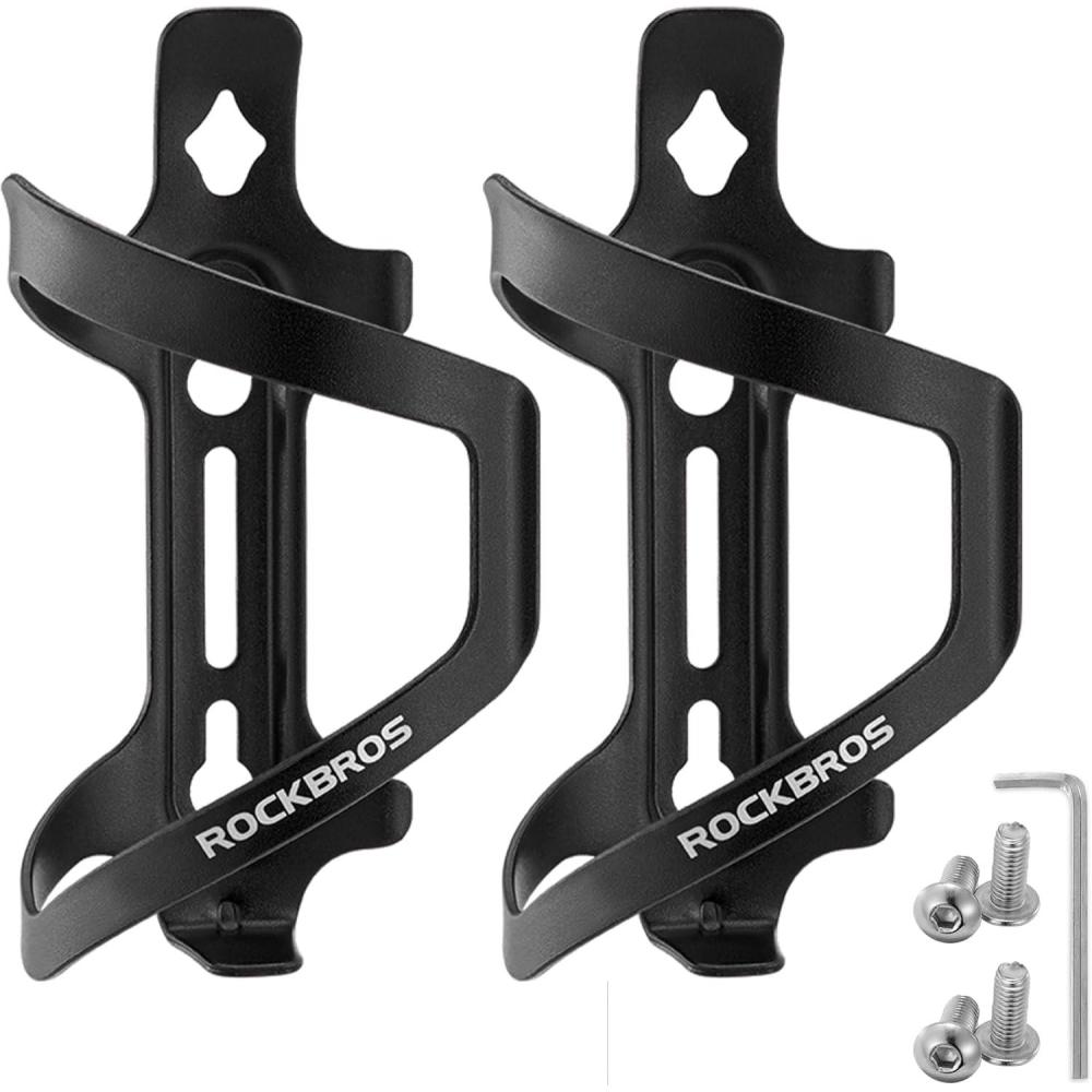 imageROCKBROS Bike Water Bottle Holder Alloy Aluminum Bicycle Water Bottle Cage Brackets Bike Cup Holder for Road Mountain Bikes BlackBlack2