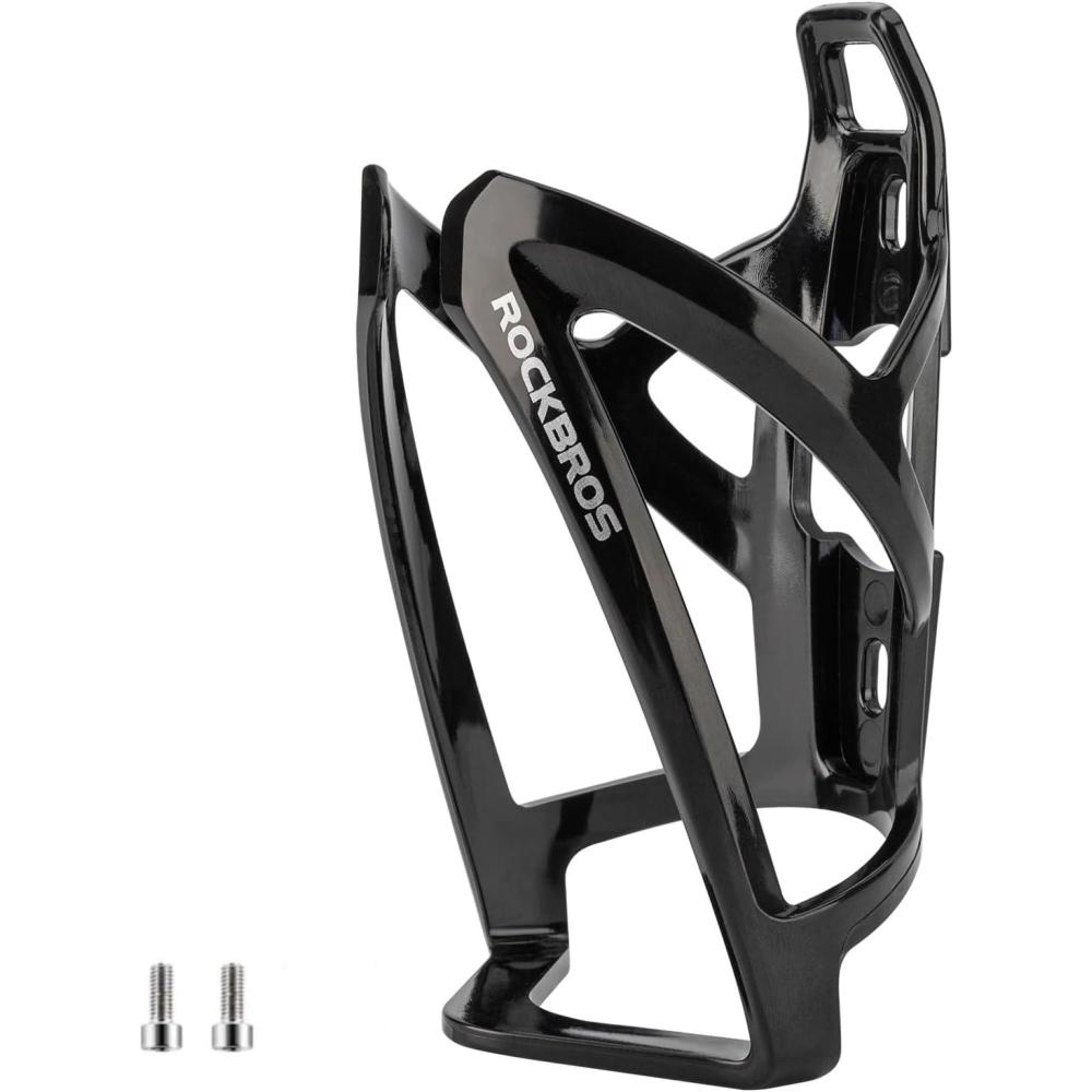 imageROCKBROS Bike Water Bottle Holder UltraLight Bicycle Bottle Cages with Screws Tool Universal Bike Cup Holder Rack for Road MTB BikesBlack