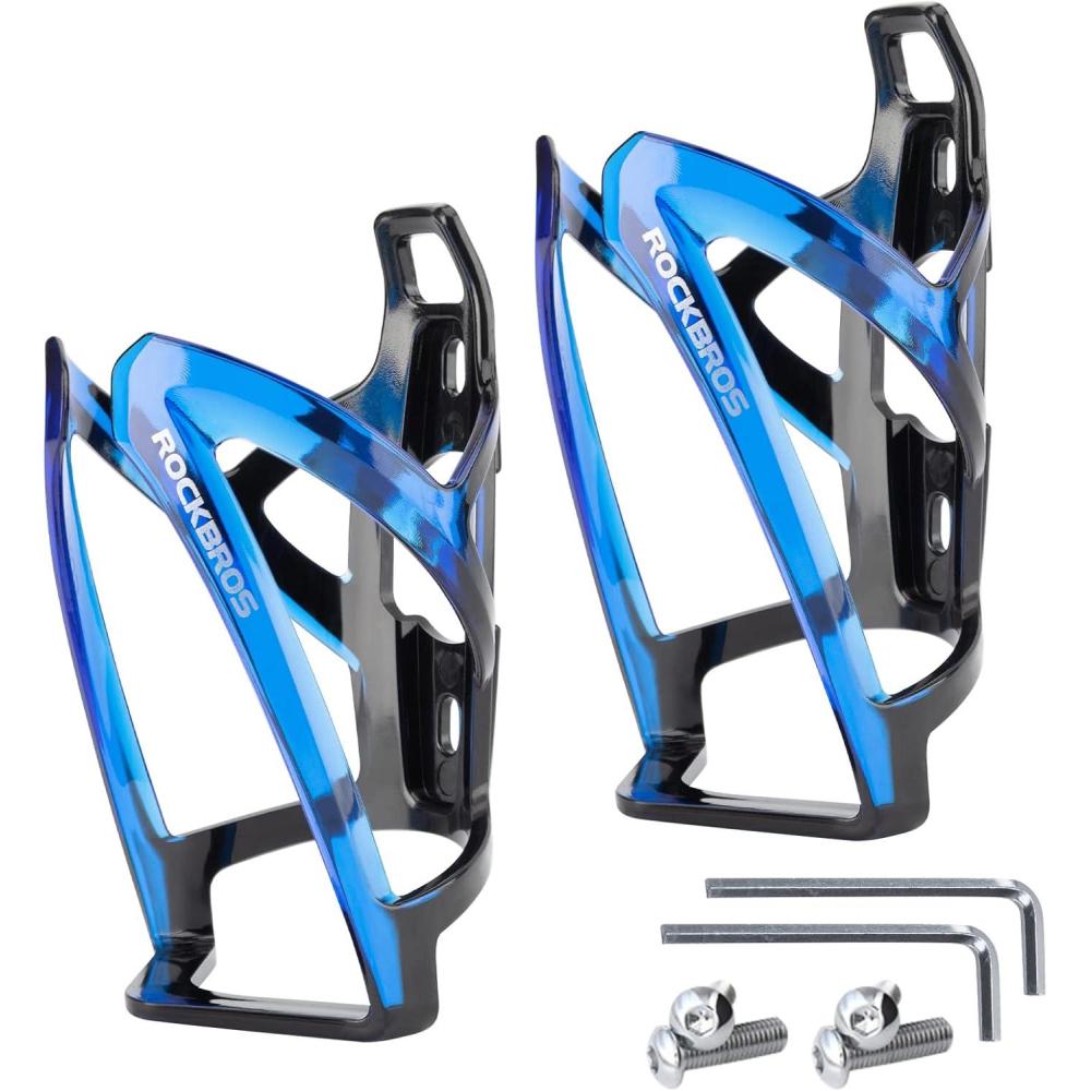 imageROCKBROS Bike Water Bottle Holder UltraLight Bicycle Bottle Cages with Screws Tool Universal Bike Cup Holder Rack for Road MTB Bikesblackbuleblackbule