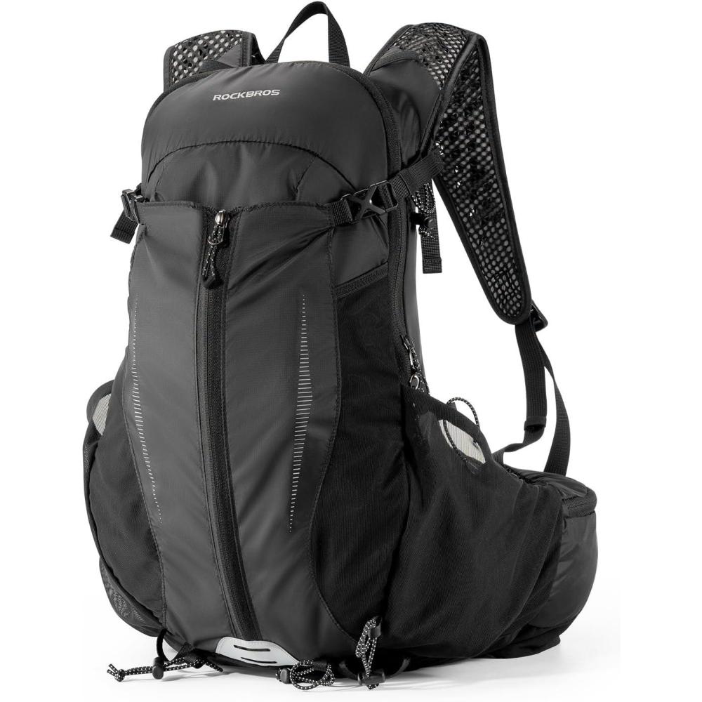 imageROCKBROS Hydration Backpack Lightweight Hydration Pack with 2L TPU Water Bladder 17L Water Backpack Men Women for Hiking Running Biking Climbing Camping