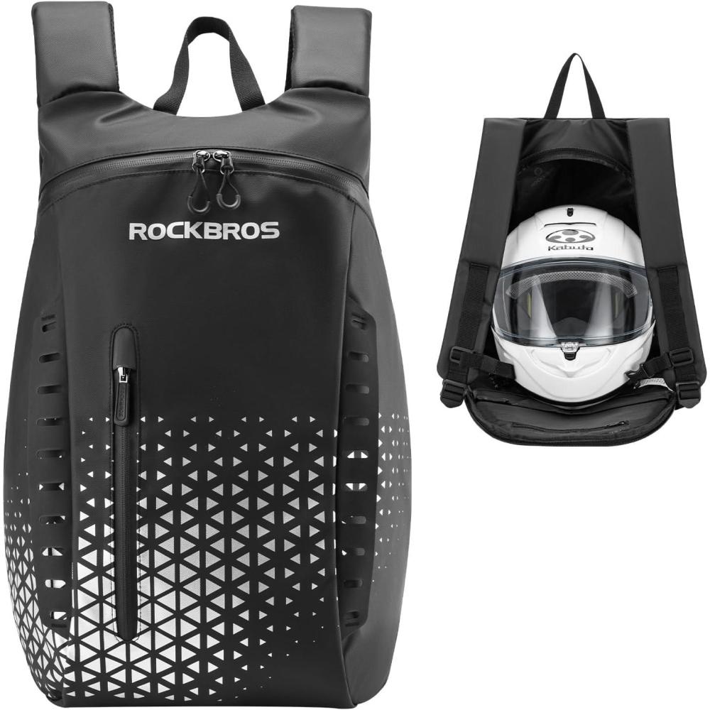 imageROCKBROS Motorcycle Helmet Backpack 145L Large Capacity Helmet Bags with Reflective Symbol Waterproof Storage Bag Luggage Bag