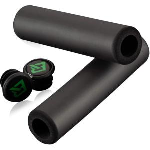 ROCK BROS Bike Handle Grips Foam Comfortable Shock Absorption Bike Handlebar Grips Suit for BMX, Mountain, MTB, Beach Cruiser, Scooter(black)