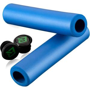 ROCK BROS Bike Handle Grips Foam Comfortable Shock Absorption Bike Handlebar Grips Suit for BMX, Mountain, MTB, Beach Cruiser, Scooter(blue)