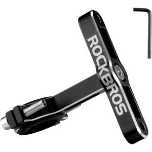 ROCKBROS Bike Bottle Cage Adapter Bicycle Seatpost Handlebar Water Bottle Mount Holder Adjustable Aluminum Bottle Cage for MTB Road Bike Beach Cruiser Black, 2 pieces(Double-bracket adapter)