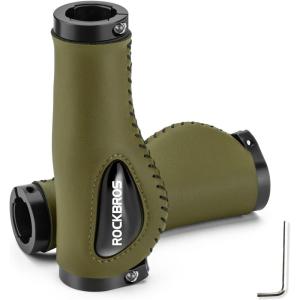ROCKBROS Bike Handle Grips Ergonomics Design Soft Gel Dual Lock on Bicycle Handlebar Grips for Mountain MTB MBX Bike Electric Scooter(green)