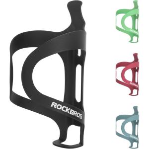 ROCKBROS Bike Water Bottle Cage Holder Lightweight Alloy Aluminum Bicycle Water Bottle Holder Cages Secure Hold Brackets for MTB, Road,Gravel Bike，Blcak(Black)