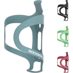 ROCKBROS Bike Water Bottle Cage Holder Lightweight Alloy Aluminum Bicycle Water Bottle Holder Cages Secure Hold Brackets for MTB, Road,Gravel Bike，Blcak(Grey)