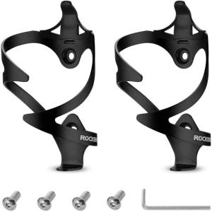 ROCKBROS Bike Water Bottle Cages Bicycle Water Bottle Holder Lightweight Aluminum Alloy Bike Bottle Bracket for Road and Mountain Bike-2Pack(Black)
