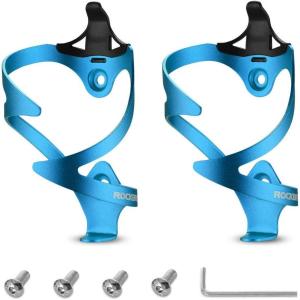 ROCKBROS Bike Water Bottle Cages Bicycle Water Bottle Holder Lightweight Aluminum Alloy Bike Bottle Bracket for Road and Mountain Bike-2Pack(Blue)