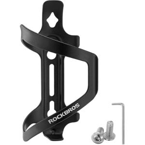 ROCKBROS Bike Water Bottle Holder Alloy Aluminum Bicycle Water Bottle Cage Brackets Bike Cup Holder for Road Mountain Bikes Black(Black)