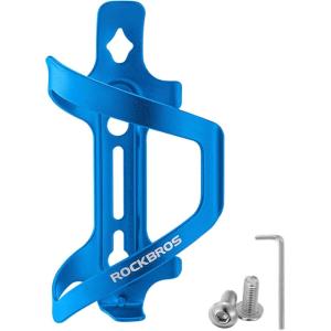 ROCKBROS Bike Water Bottle Holder Alloy Aluminum Bicycle Water Bottle Cage Brackets Bike Cup Holder for Road Mountain Bikes Black(Blue)