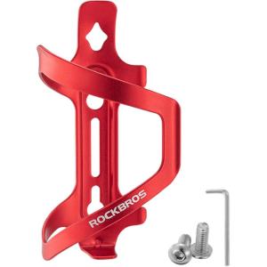 ROCKBROS Bike Water Bottle Holder Alloy Aluminum Bicycle Water Bottle Cage Brackets Bike Cup Holder for Road Mountain Bikes Black(Red)