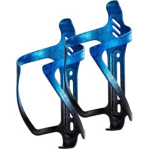 ROCKBROS Bike Water Bottle Holder Aluminum Alloy Bike Bottle Cage Lightweight Bike Cup Holder for Road Mountain Bikes(Textured blue-2pack)