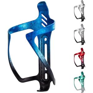 ROCKBROS Bike Water Bottle Holder Aluminum Alloy Bike Bottle Cage Lightweight Bike Cup Holder for Road Mountain Bikes(Textured blue-black)