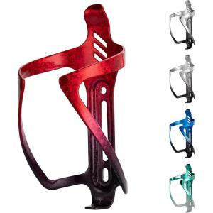 ROCKBROS Bike Water Bottle Holder Aluminum Alloy Bike Bottle Cage Lightweight Bike Cup Holder for Road Mountain Bikes(Textured red-black)