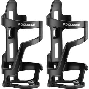 ROCKBROS Bike Water Bottle Holder, Lightweight Durable Bike Water Bottle Cage, Water Bottle Holder for Road Mountain Bikes(Black*2)