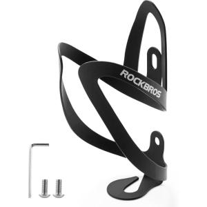 ROCKBROS Bike Water Bottle Holder Lightweight Sturdy Alloy Aluminum Bicycle Drink Cup Cage with Screws Tool Brackets Water Bottle Holder for Bike Ebike MTB Road Mountain Bikes…White(A2 – BLACK)