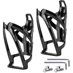 ROCKBROS Bike Water Bottle Holder Ultra-Light Bicycle Bottle Cages with Screws Tool, Universal Bike Cup Holder Rack for Road MTB Bikes…(Black+Black)
