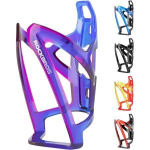 ROCKBROS Bike Water Bottle Holder Ultra-Light Bicycle Bottle Cages with Screws Tool, Universal Bike Cup Holder Rack for Road MTB Bikes…(Purple-Blue)
