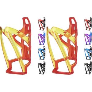ROCKBROS Bike Water Bottle Holder Ultra-Light Bicycle Bottle Cages with Screws Tool, Universal Bike Cup Holder Rack for Road MTB Bikes…(Red-Yellow)