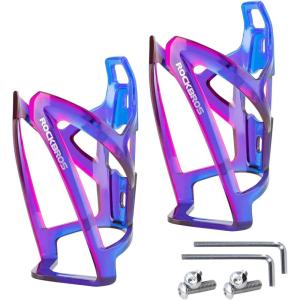 ROCKBROS Bike Water Bottle Holder Ultra-Light Bicycle Bottle Cages with Screws Tool, Universal Bike Cup Holder Rack for Road MTB Bikes…(bulepurple+bulepurple)