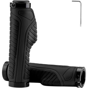ROCKBROS Mountain Bike Grips Handlebar Bicycle Handlebar Grips Bike Handle Grips Double Aluminum Clamp Lock On Grips for MTB BMX Mountain Bike Handle Bar Ends Black Grey Red Green(Black)