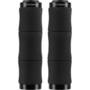 ROCKBROS Mountain Bike Handlebar Grips Shock Absorption Comfortable Foam Soft Non-Slip Double Locked on Bicycle Grips for BMX MTB Scooter E-Bike(black)