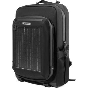 ROCKBROS Solar Backpack for Outdoor Emergency Charging Multi-compartment Large Capacity for Hiking Camping Traveling Cycling Duffel Bag(Black)