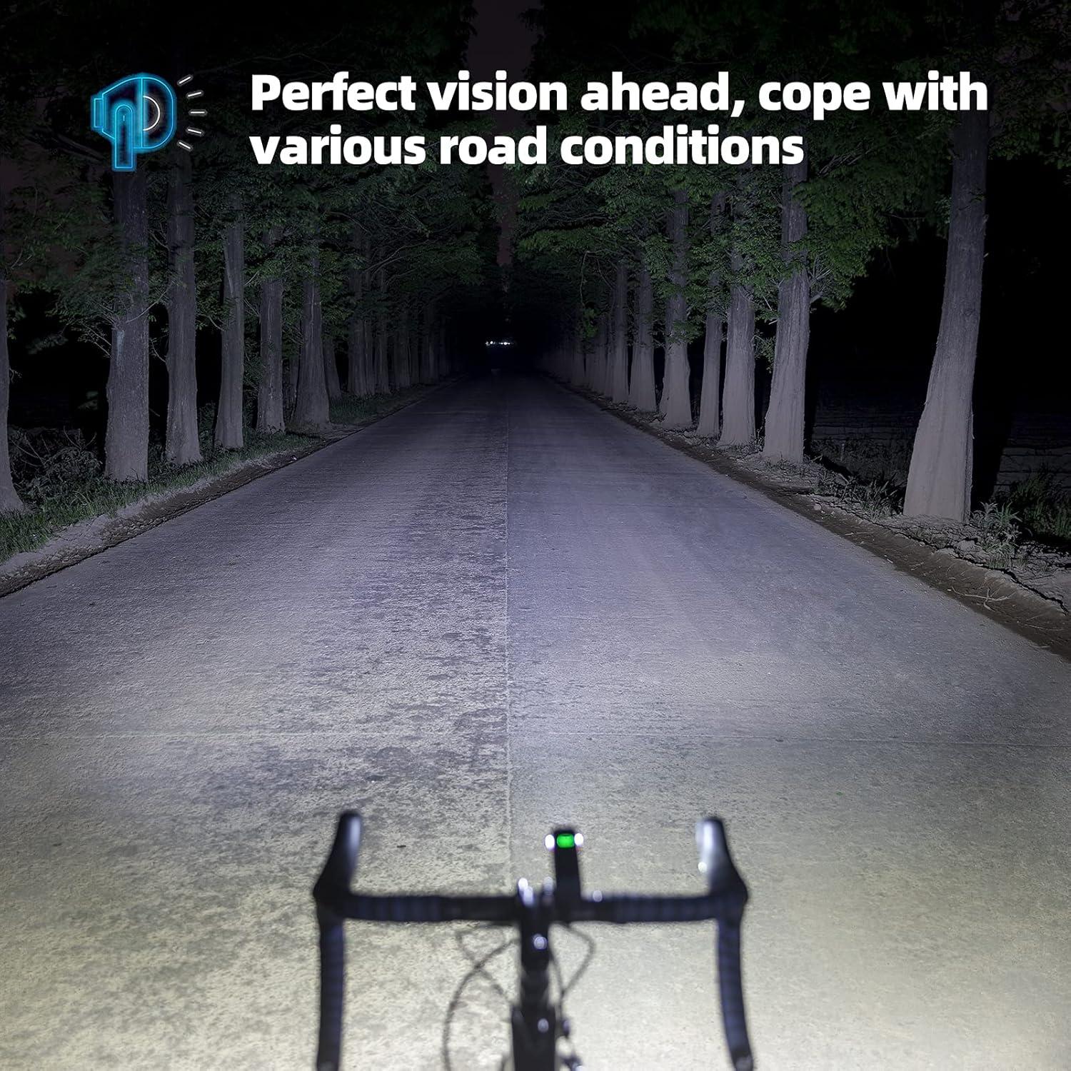 imageROCKBROS Bike Light 1000 Lumens USB Rechargeable Bike Headlight Led IPX6 Waterproof Bike Front Light 5 Modes Aluminum Alloy Super Bright Bike Light for Night RidingUnder Mounted