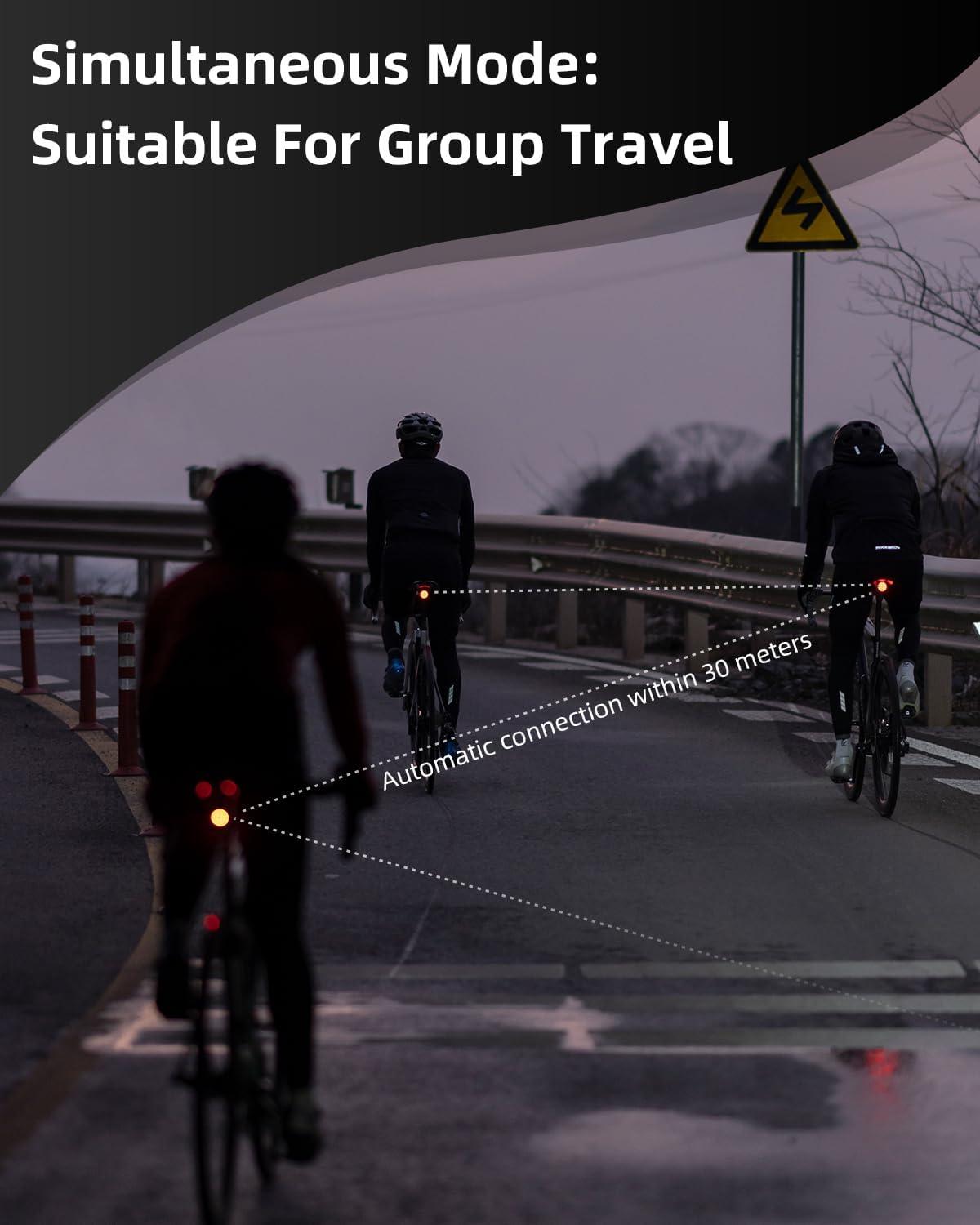 imageROCKBROS Bike Tail Light Smart Brake Sensing Rear Bike Light Led Bike LightsType C USB RechargeableIPX6 Waterproof Bike Light for Night Riding