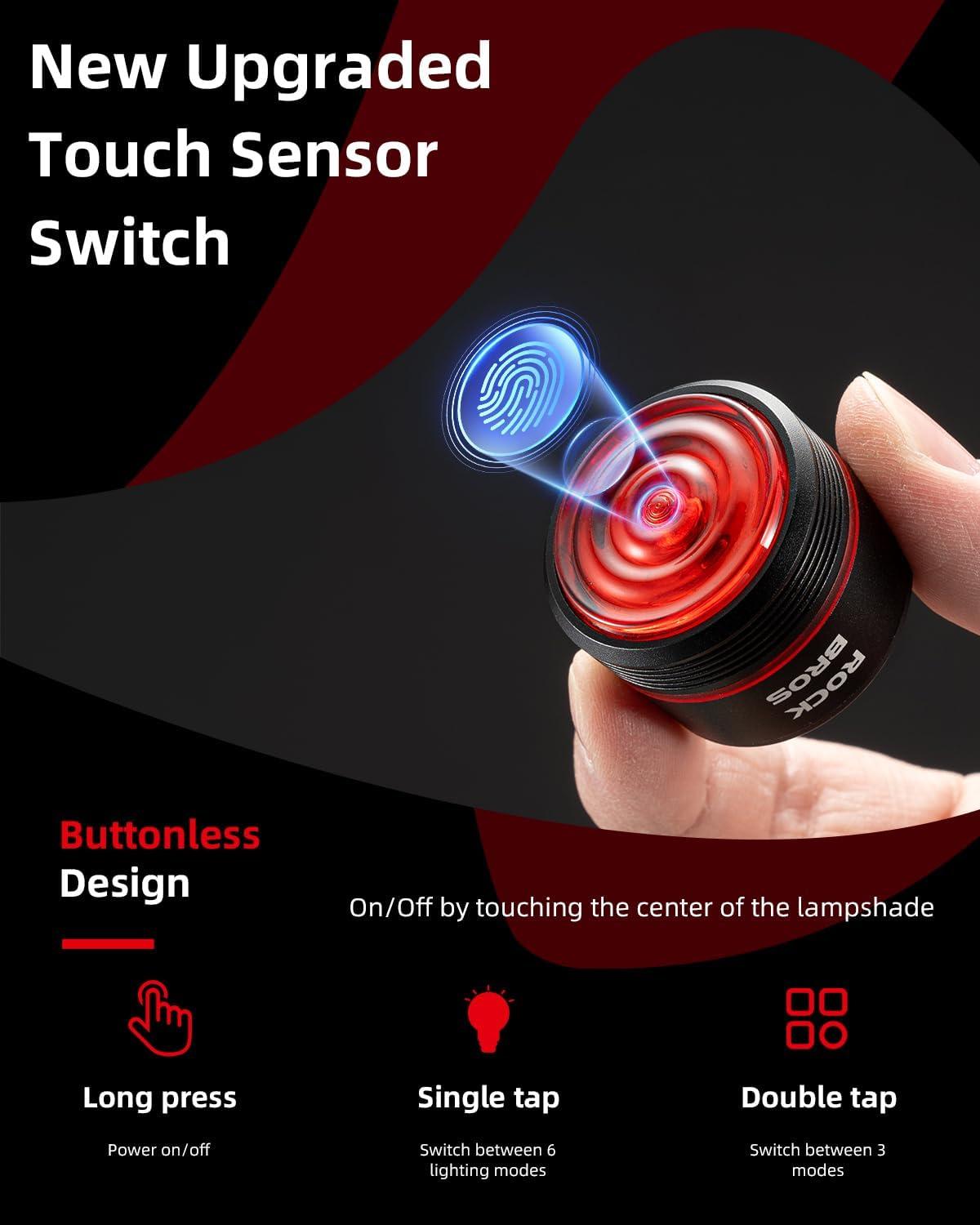 imageROCKBROS Bike Tail Light Smart Brake Sensing Rear Bike Light Led Bike LightsType C USB RechargeableIPX6 Waterproof Bike Light for Night Riding