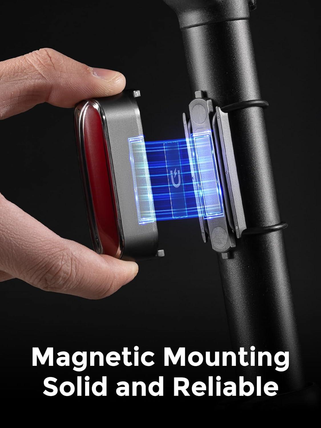 imageROCKBROS Magnetic Bike Tail Light USBC Rechargeable IPX6 Waterproof 7 Modes Safety Cycling Light for Road amp Mountain