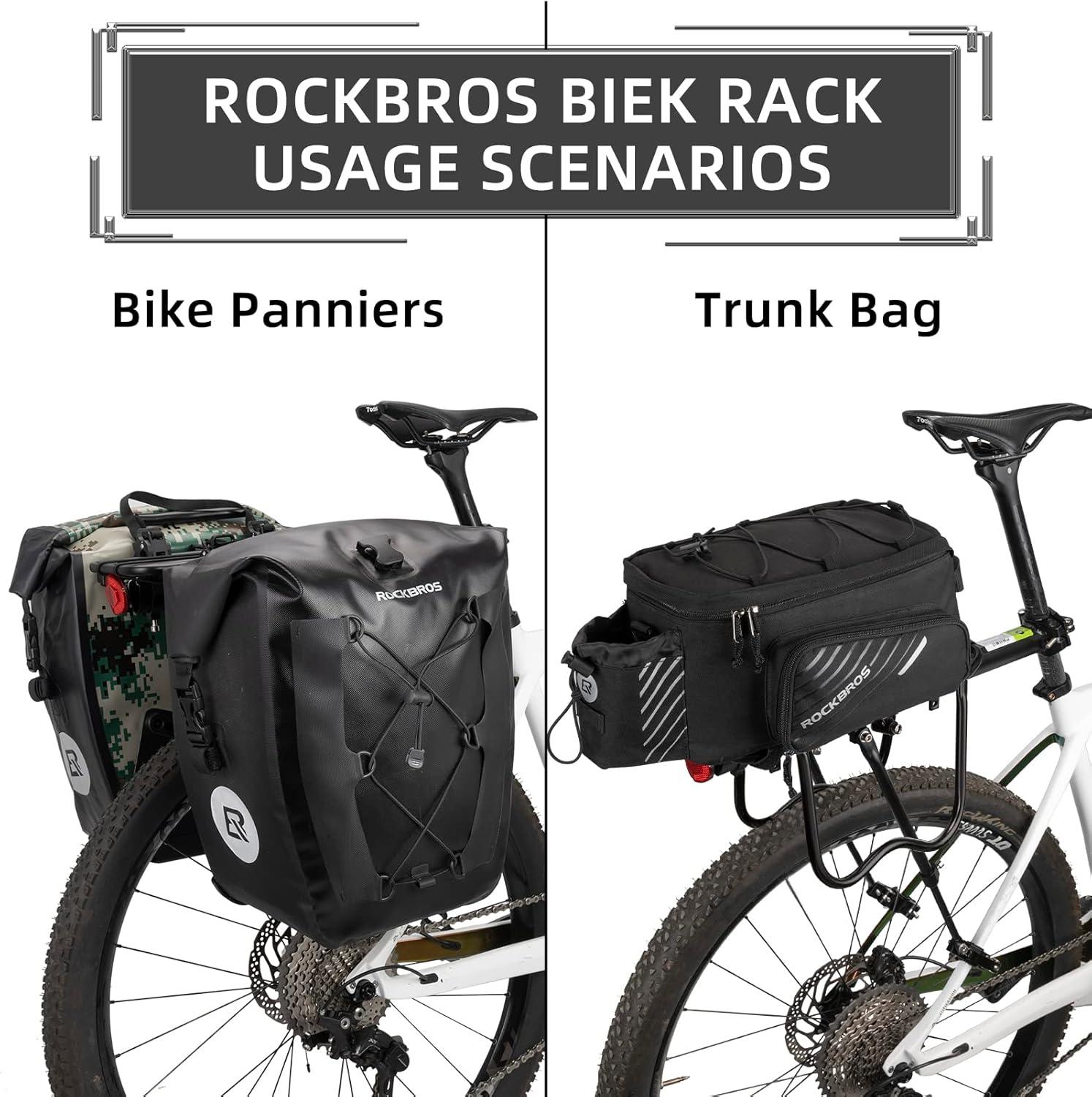 imageROCKBROS Rear Bike Rack Quick Release Bike Cargo Rack Luggage Bike Rack Rear Mountain Bike RackAll black