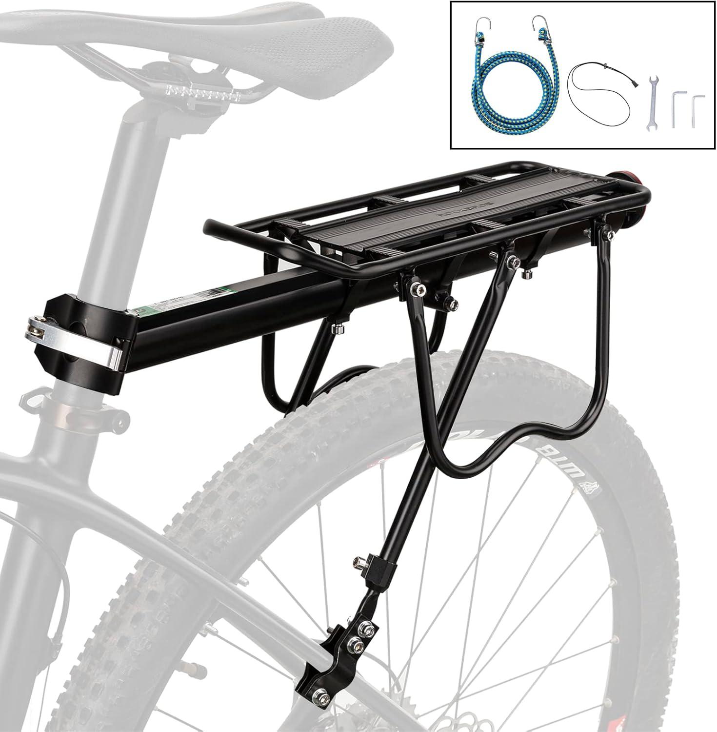 imageROCKBROS Rear Bike Rack Quick Release Bike Cargo Rack Luggage Bike Rack Rear Mountain Bike RackAll black