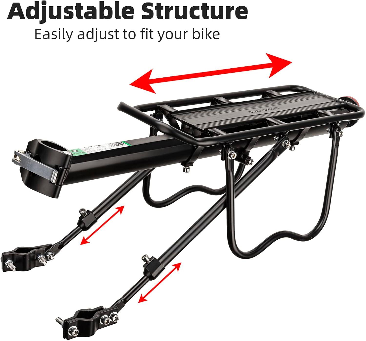 imageROCKBROS Rear Bike Rack Quick Release Bike Cargo Rack Luggage Bike Rack Rear Mountain Bike RackAll black