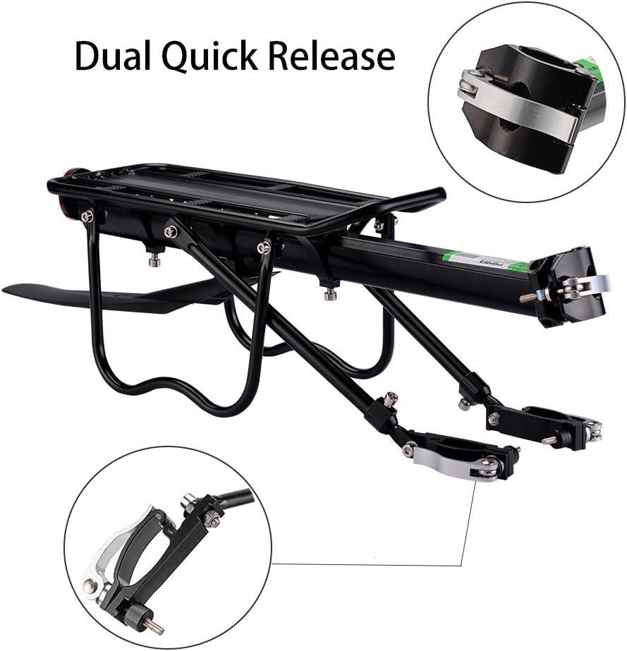 imageROCKBROS Rear Bike Rack Quick Release Bike Cargo Rack Luggage Bike Rack Rear Mountain Bike RackBlack rack with fender