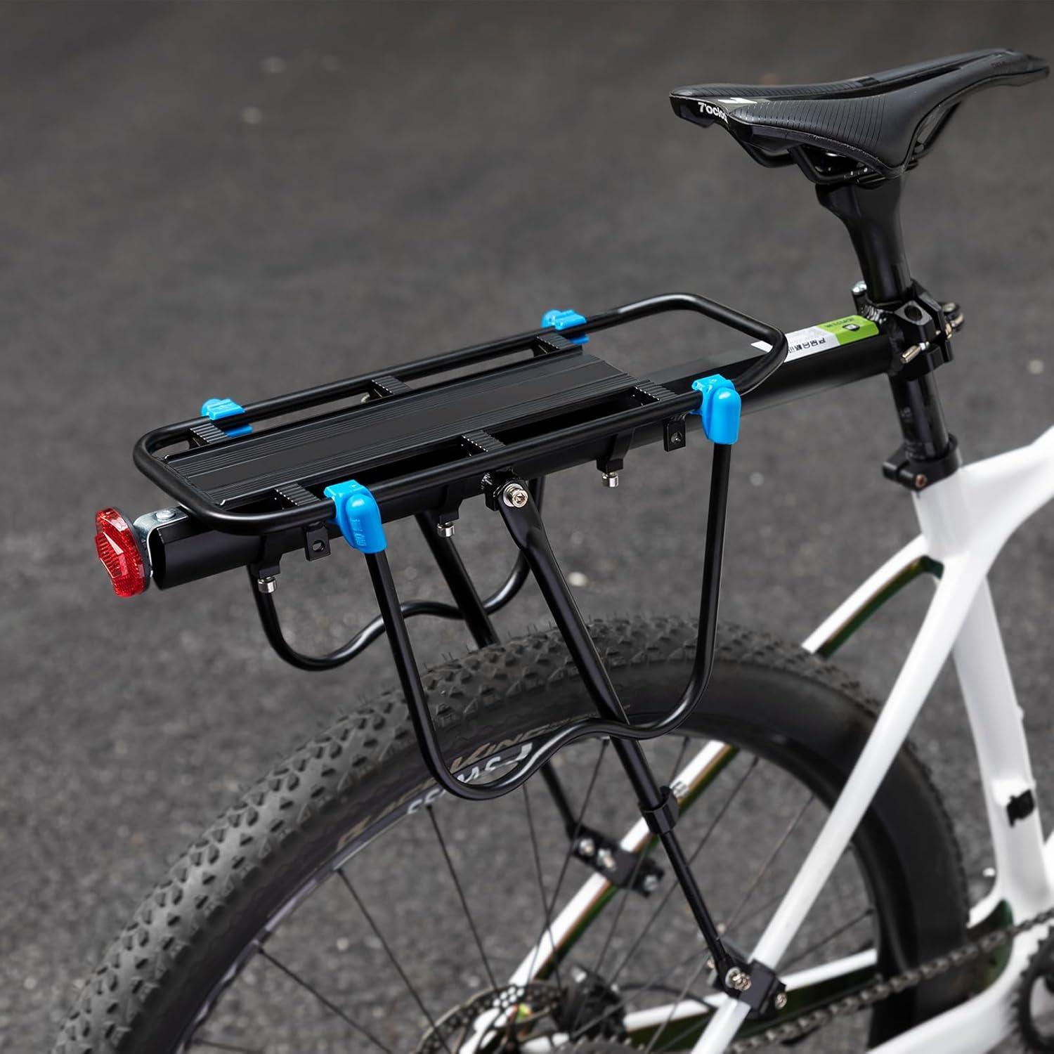 imageROCKBROS Rear Bike Rack Quick Release Bike Cargo Rack Luggage Bike Rack Rear Mountain Bike RackBlackblue