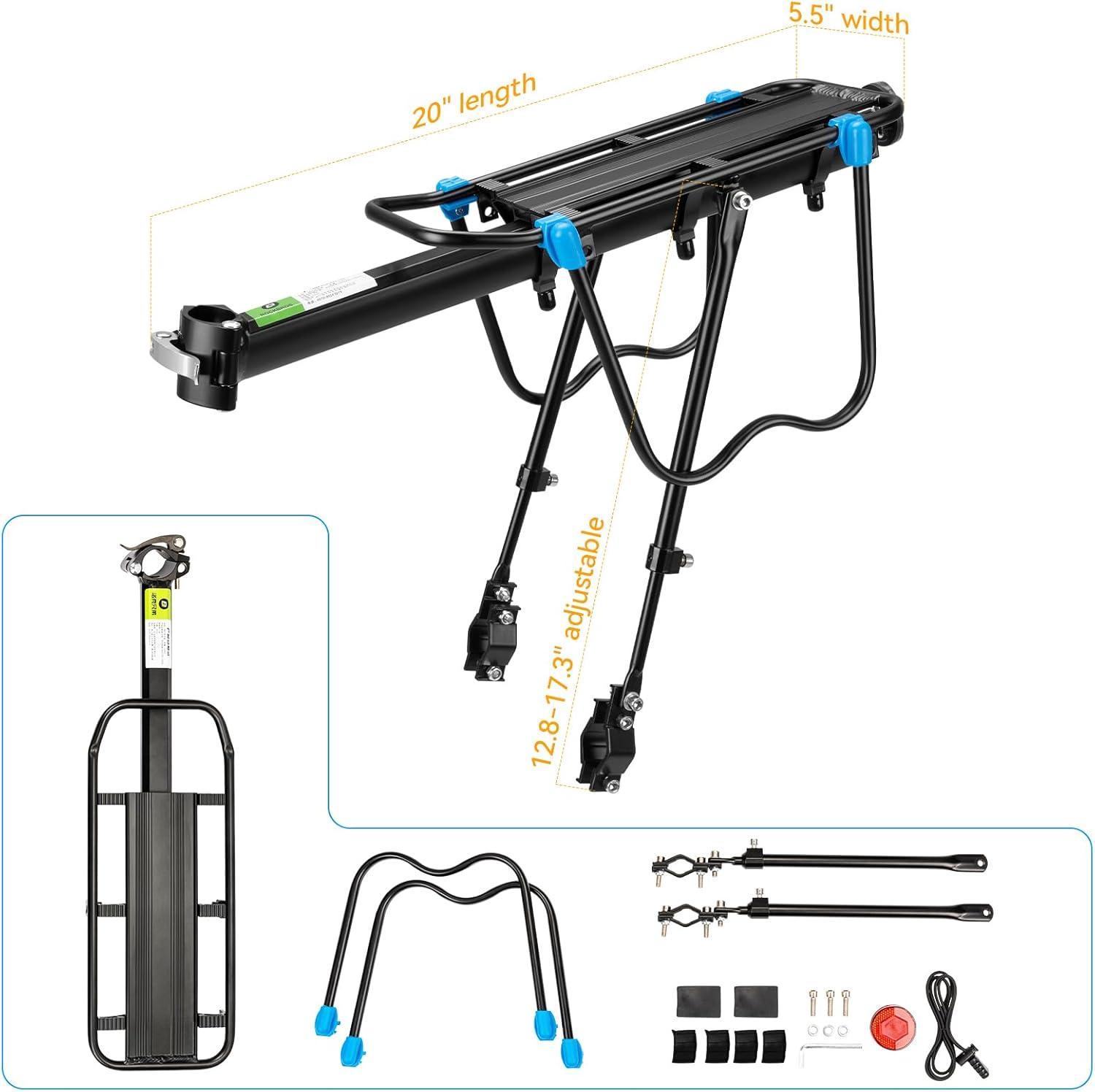 imageROCKBROS Rear Bike Rack Quick Release Bike Cargo Rack Luggage Bike Rack Rear Mountain Bike RackBlackblue
