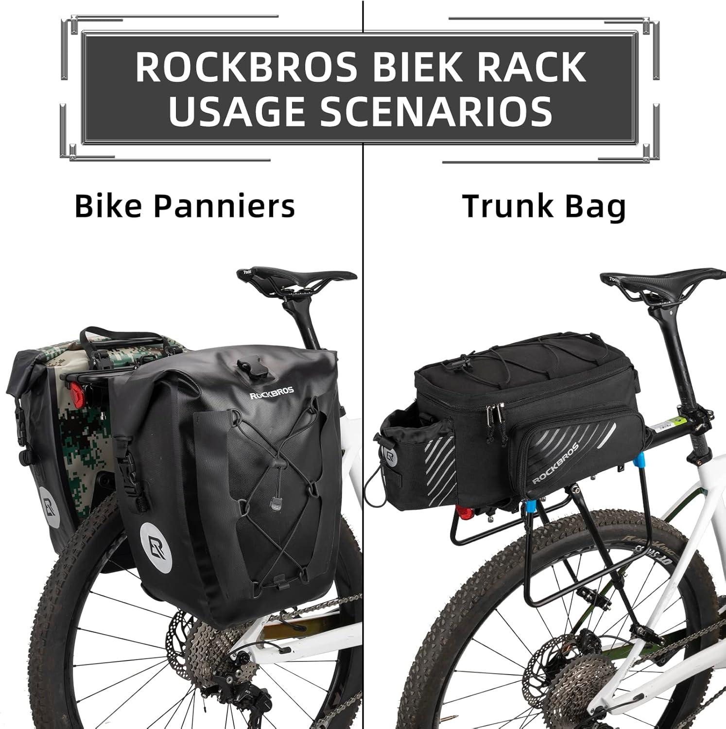 imageROCKBROS Rear Bike Racks Quick Release Bike Cargo Rack Bike Rack for Back of Bike Aluminum Alloy Mountain Bike Rear Rack