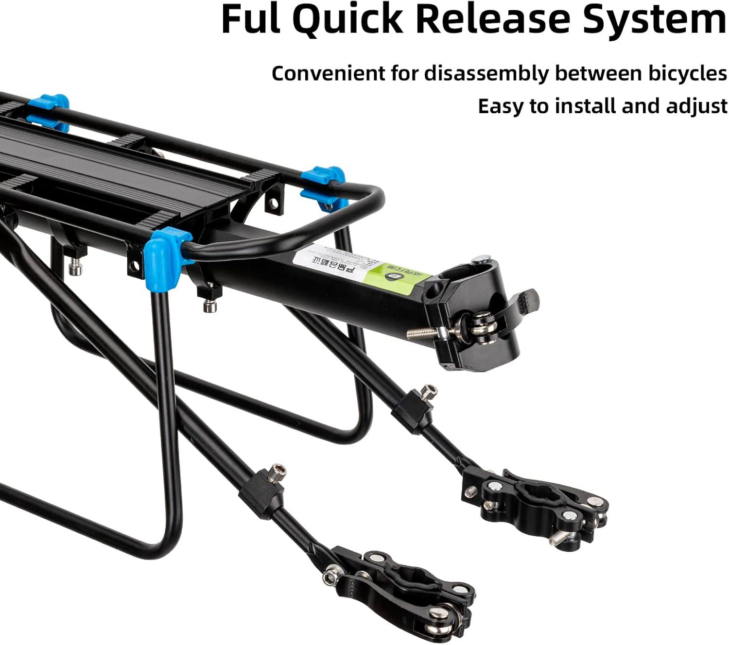 imageROCKBROS Rear Bike Racks Quick Release Bike Cargo Rack Bike Rack for Back of Bike Aluminum Alloy Mountain Bike Rear Rack