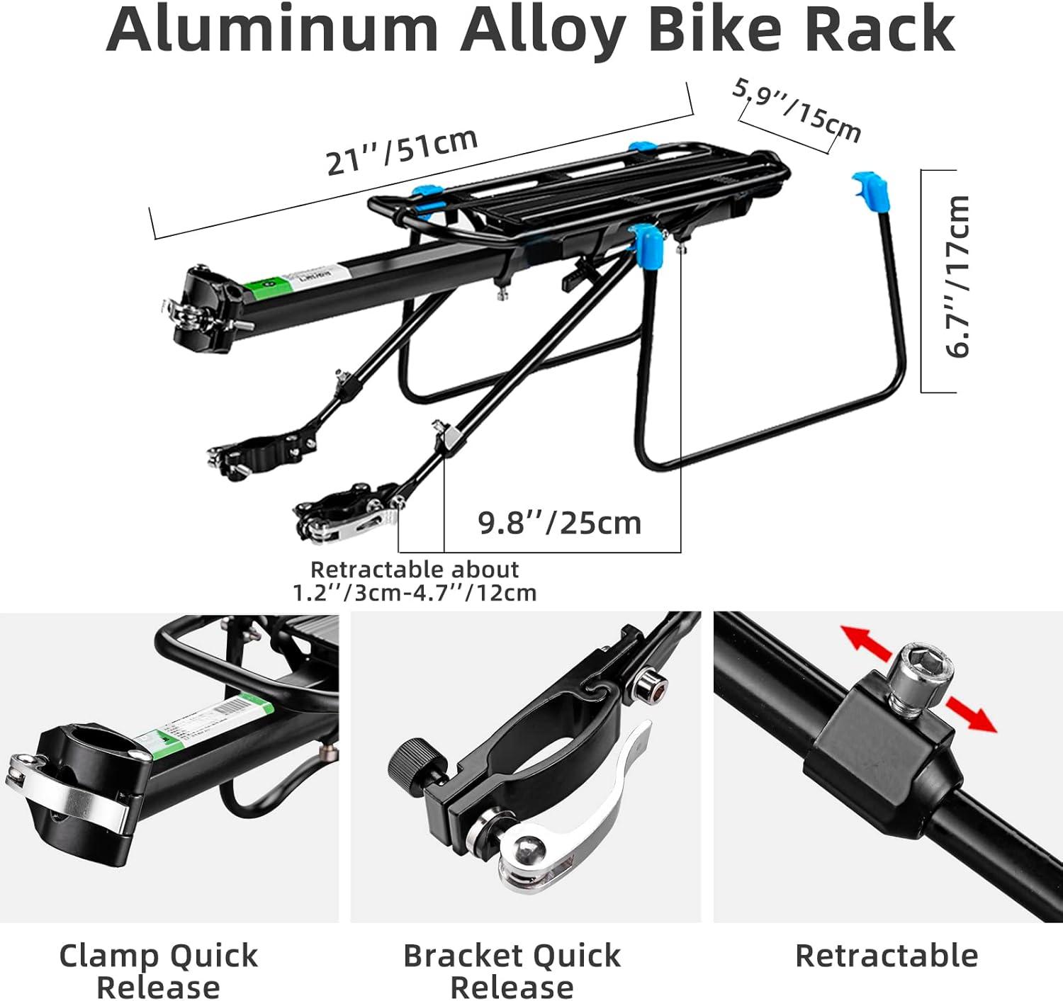 imageROCKBROS Rear Bike Racks Quick Release Bike Cargo Rack Bike Rack for Back of Bike Aluminum Alloy Mountain Bike Rear Rack