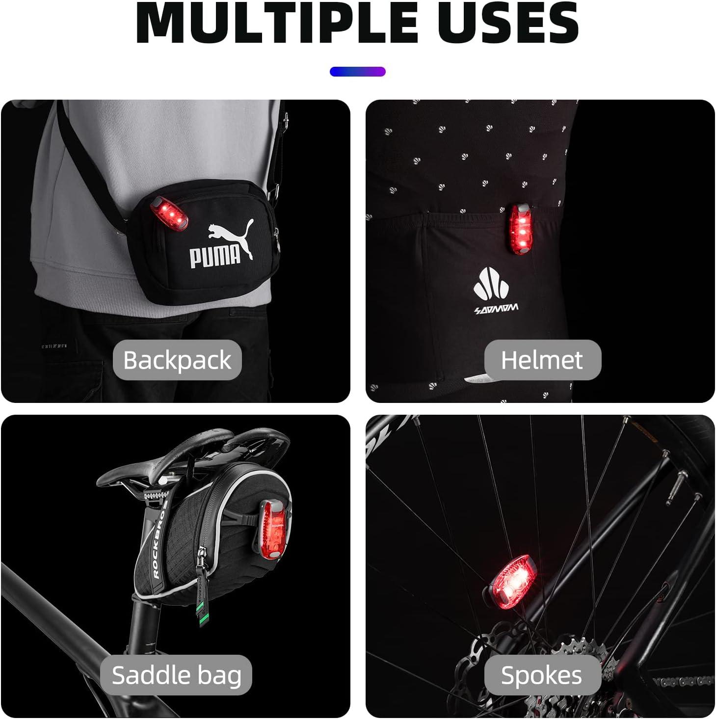 imageROCKBROS Small Bike Lights Rear Tail Light 3 Modes Bike Tail Lights Waterproof Safety Bicycle Lights4 Pack