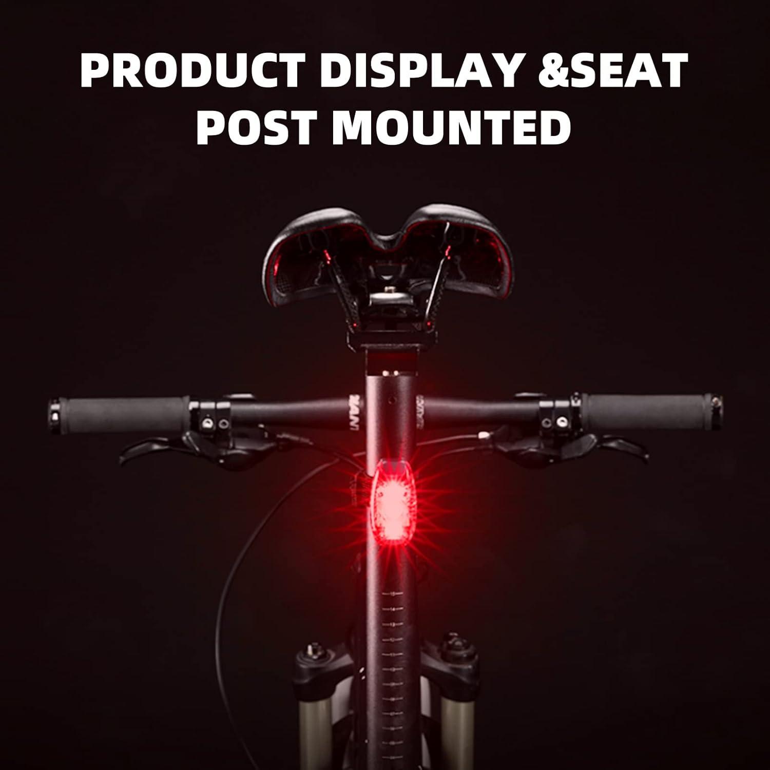imageROCKBROS Small Bike Lights Rear Tail Light 3 Modes Bike Tail Lights Waterproof Safety Bicycle Lights4 Pack