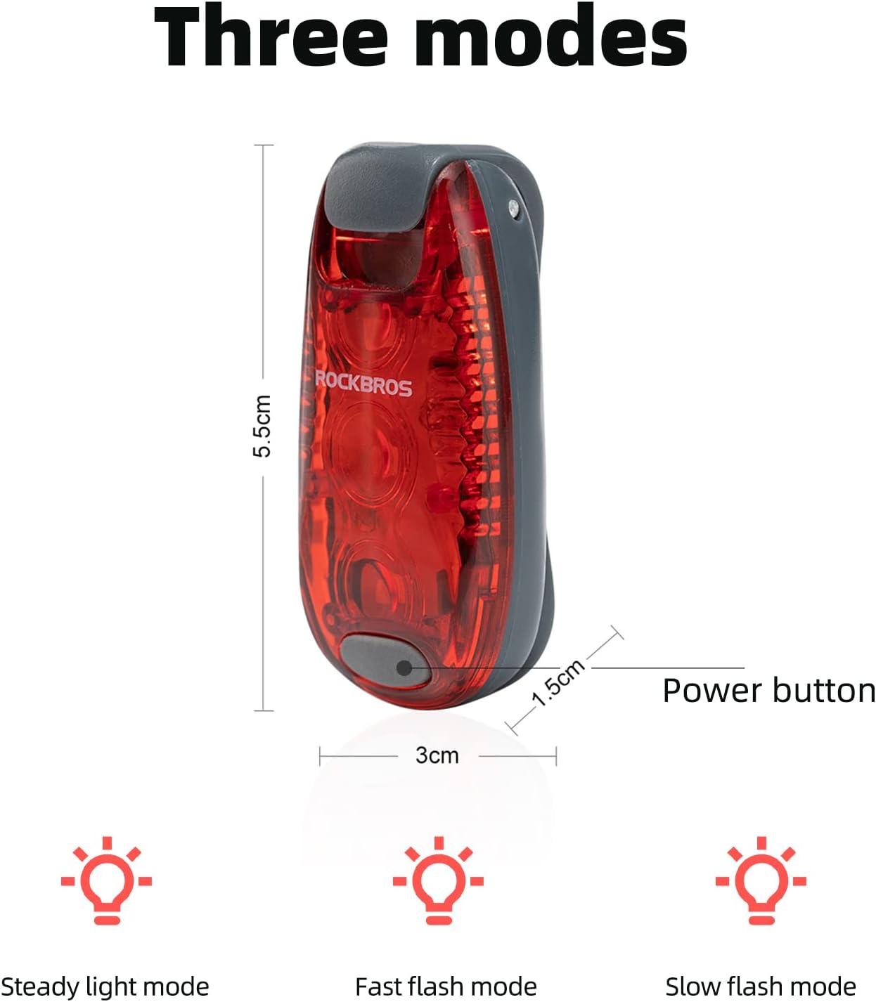 imageROCKBROS Small Bike Lights Rear Tail Light 3 Modes Bike Tail Lights Waterproof Safety Bicycle Lights4 Pack