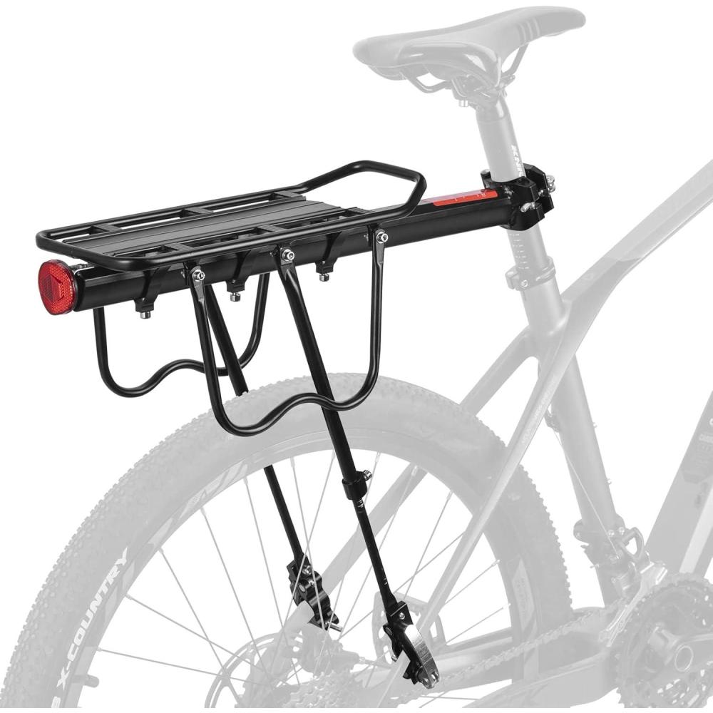 imageROCKBROS Rear Bike Rack Bicycle Cargo Rack Full Quick Release Adjustable Bicycle Carrier Bike Luggage Rack for Back of Bike Aluminum Alloy 115 lbs Capacity Bike Accessories Black