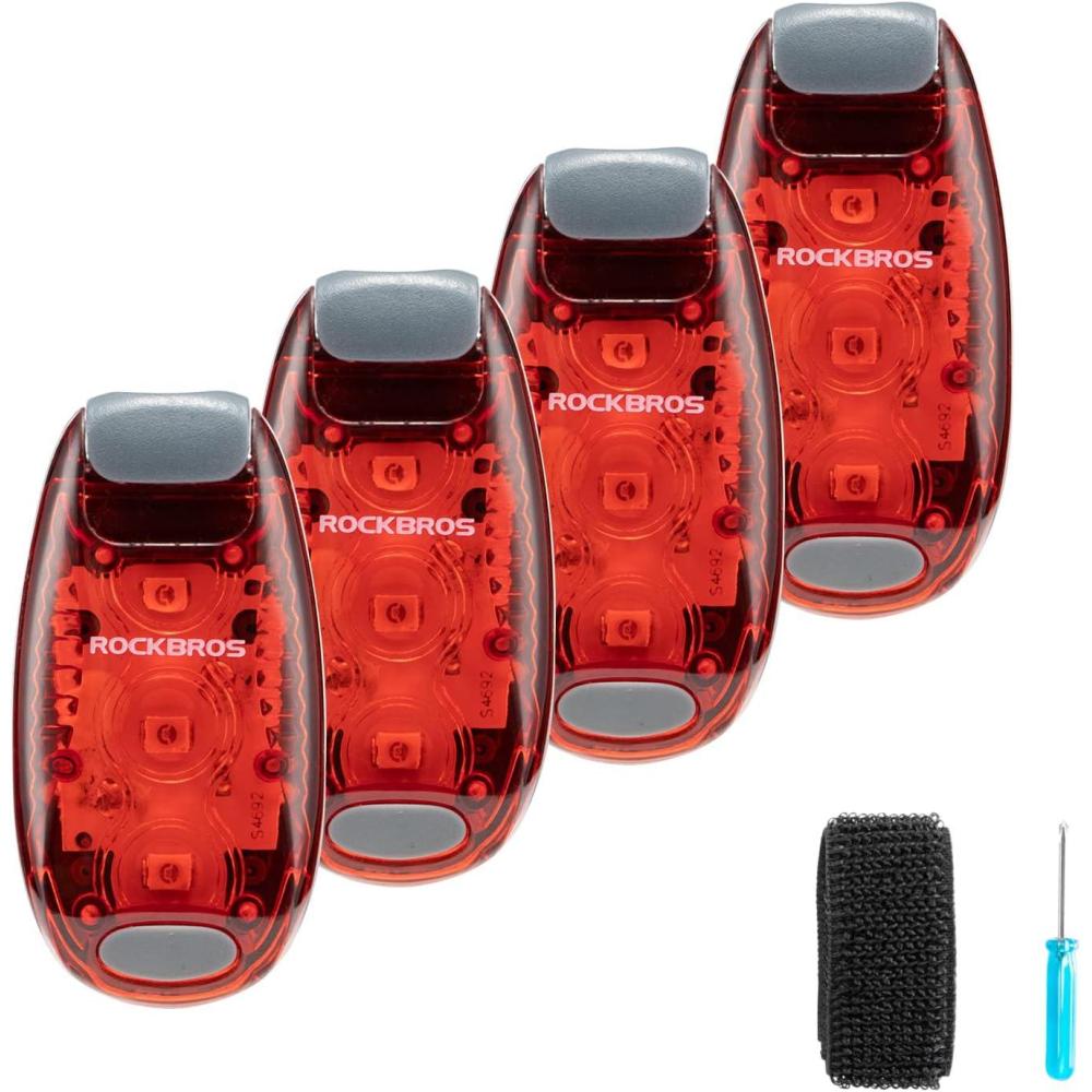 imageROCKBROS Small Bike Lights Rear Tail Light 3 Modes Bike Tail Lights Waterproof Safety Bicycle Lights4 Pack