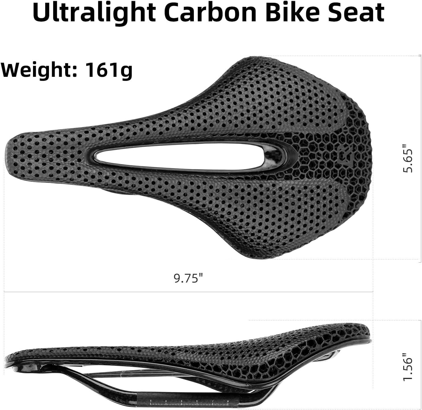 imageROCKBROS 3D Printed Bike Saddle 145mm Carbon Road Bike Seat Fit for MTB BMX XC Gravel Bikes