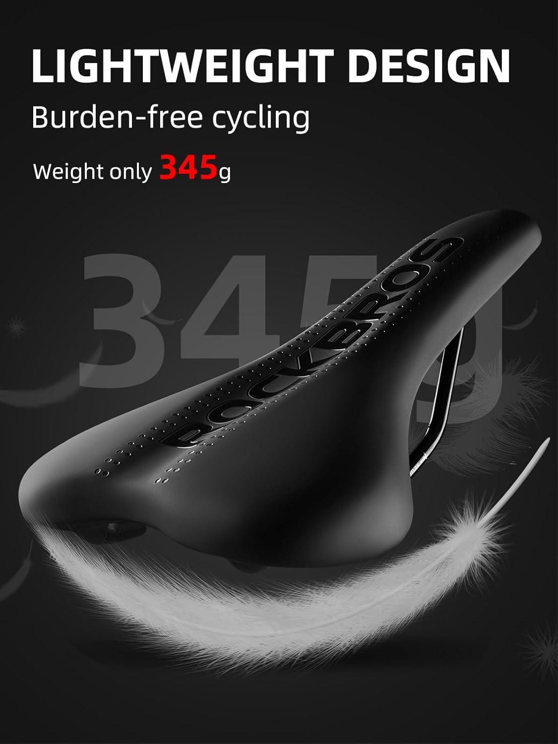 imageROCKBROS Bike Seat Bicycle Seat Comfortable Gel Bicycle Saddle for Men and Women Waterproof Bike Saddle Exercise Bike Seat for BMX MTB amp Road Bike black