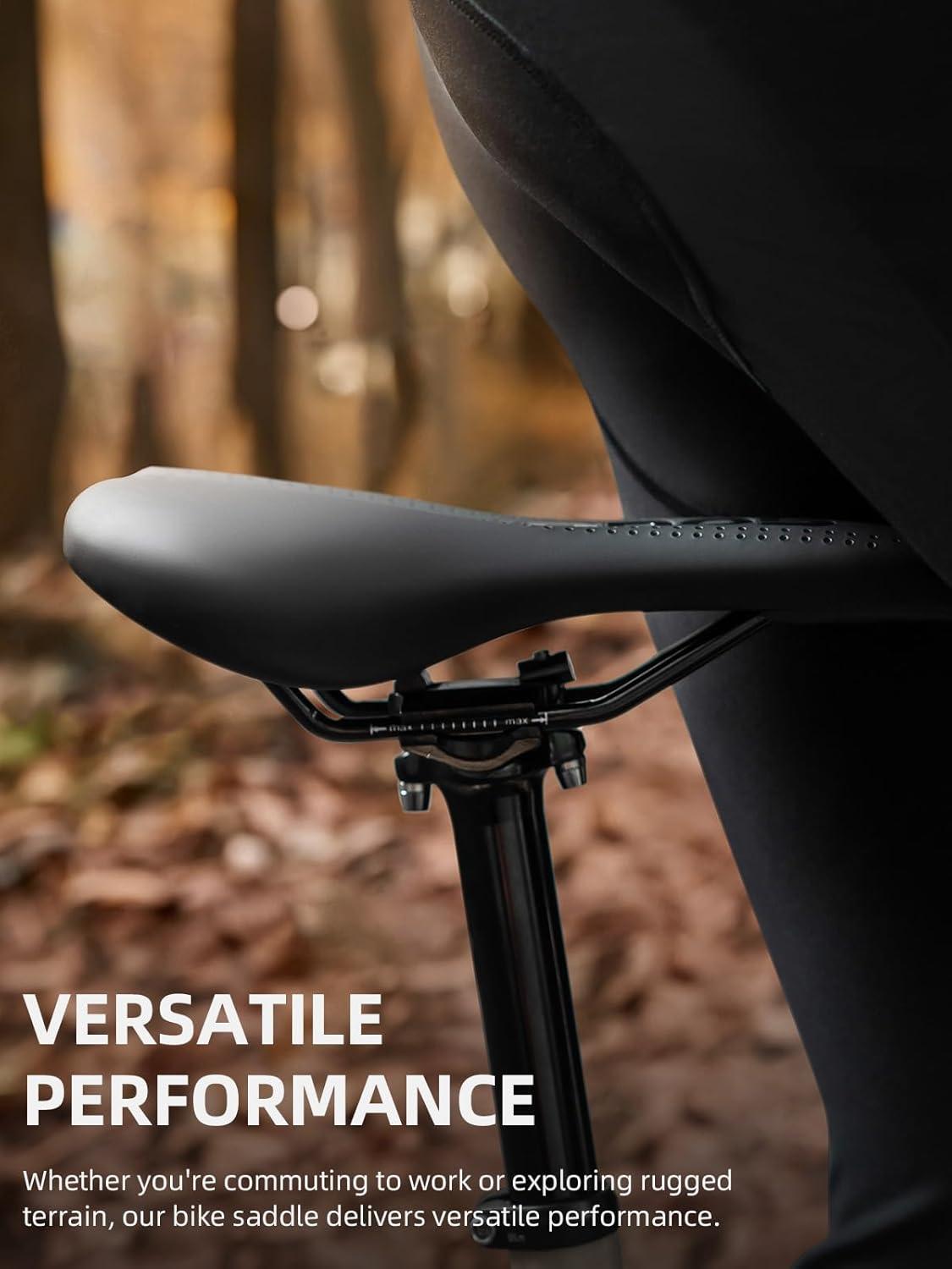 imageROCKBROS Bike Seat Bicycle Seat Comfortable Gel Bicycle Saddle for Men and Women Waterproof Bike Saddle Exercise Bike Seat for BMX MTB amp Road Bike black