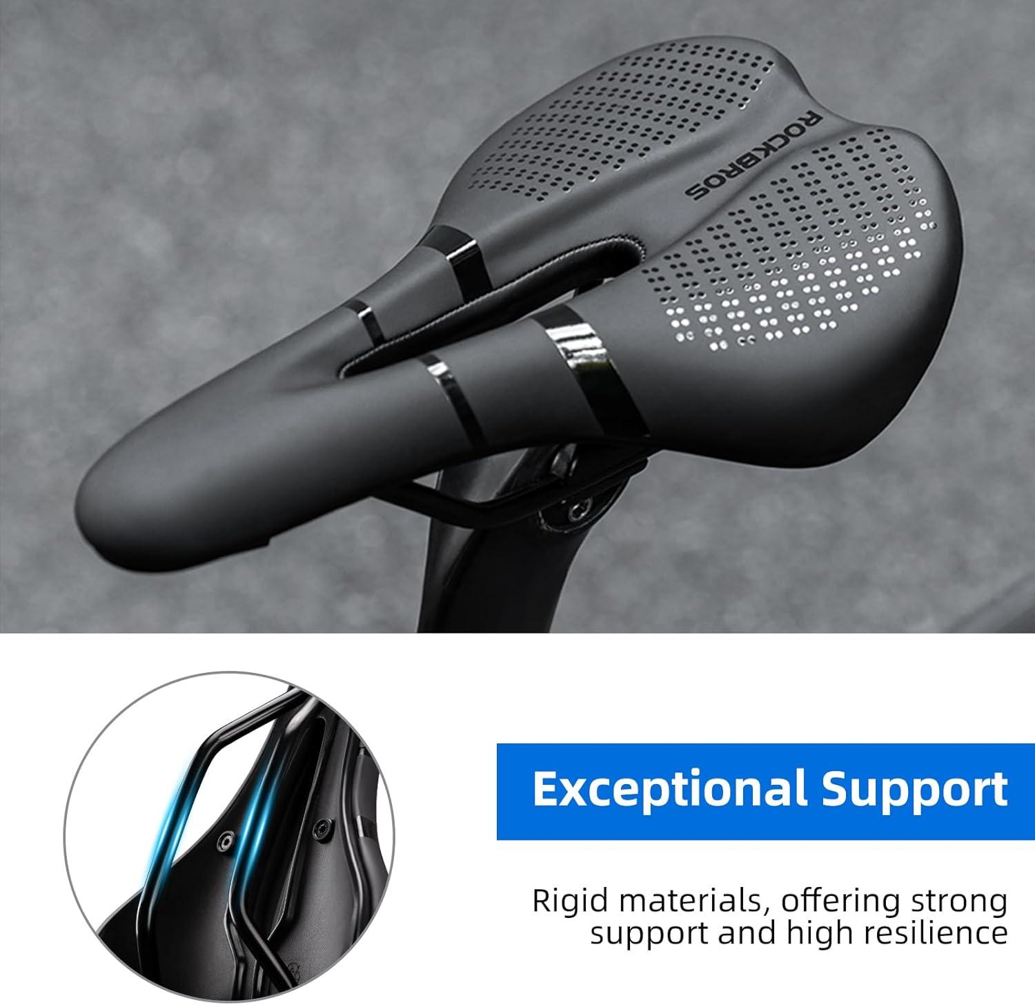 imageROCKBROS Bike Seat Bike Saddle Comfortable Waterproof Ergonomic Design Bike Seat Cushion for City MTB Racing Bikes